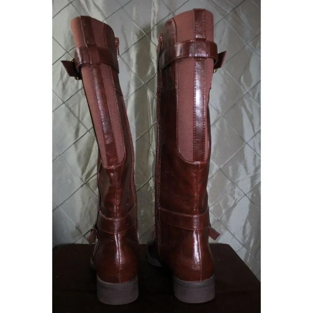 Kim‎ Rogers Rikki Below the Knee Brown Faux Leather Boot - Size 8M